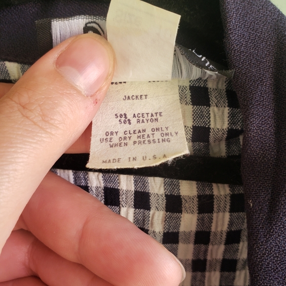 Gingham Short Jacket Vintage 1980s - Picture 5 of 6